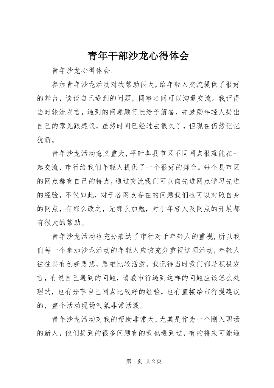 2023年青年干部沙龙心得体会.docx_第1页