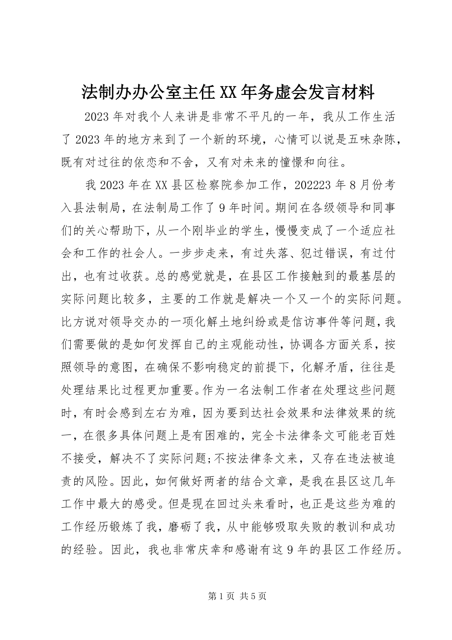 2023年法制办办公室主任某年务虚会讲话材料.docx_第1页