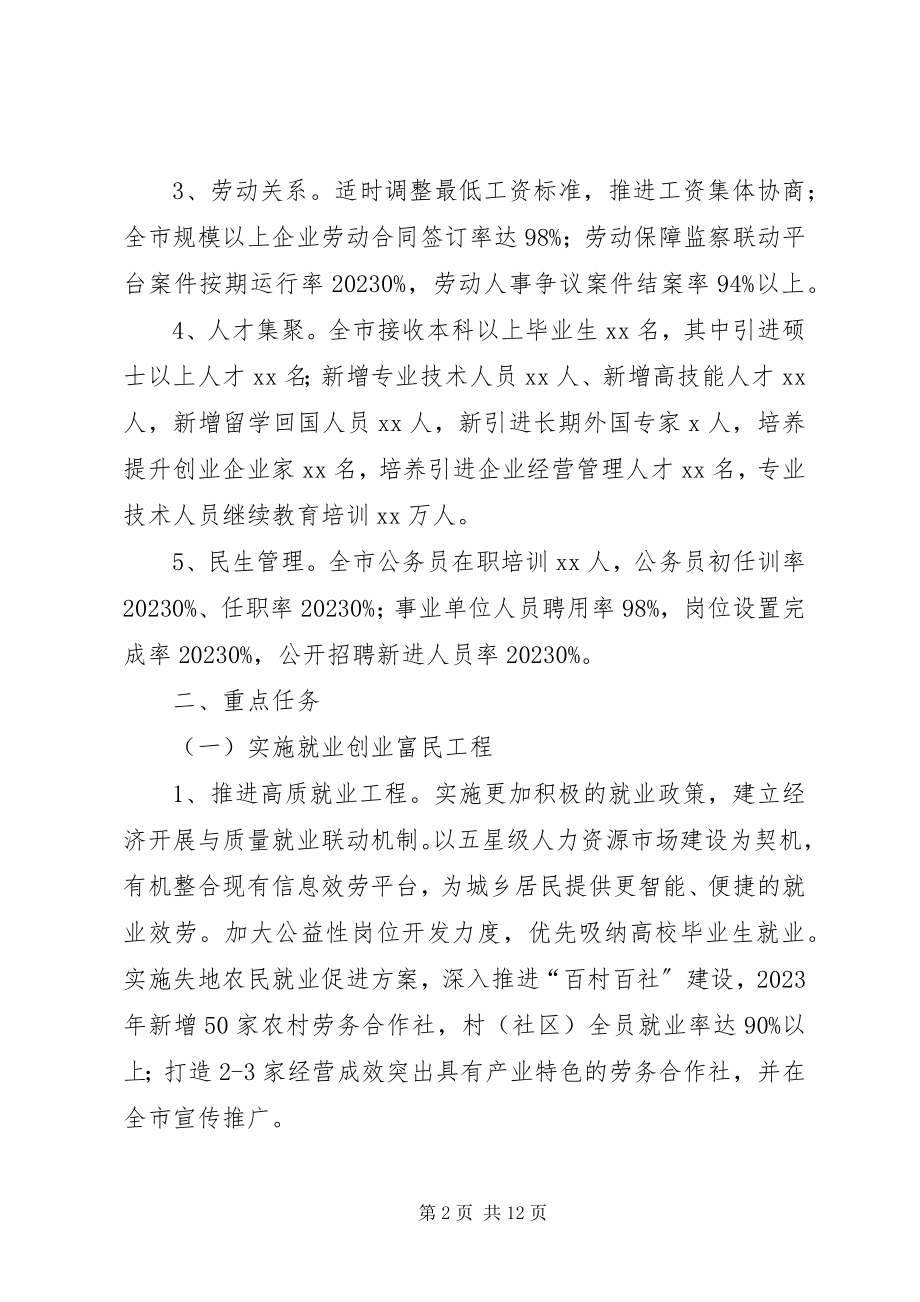 2023年市人力资源社会保障工作计划.docx_第2页