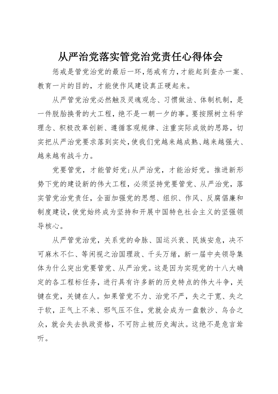 2023年从严治党落实管党治党责任心得体会.docx_第1页