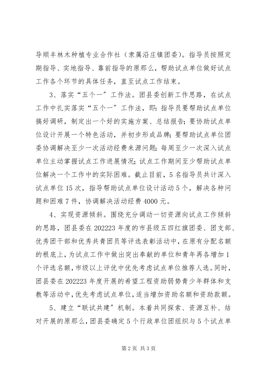 2023年县团委团建试点工作情况汇报.docx_第2页