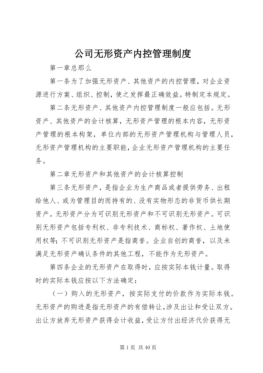 2023年公司无形资产内控管理制度.docx_第1页