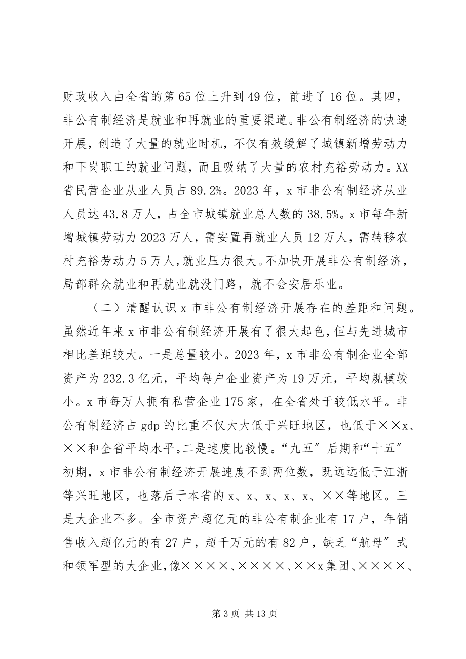 2023年在发展非公有制经济工作会议上的致辞.docx_第3页