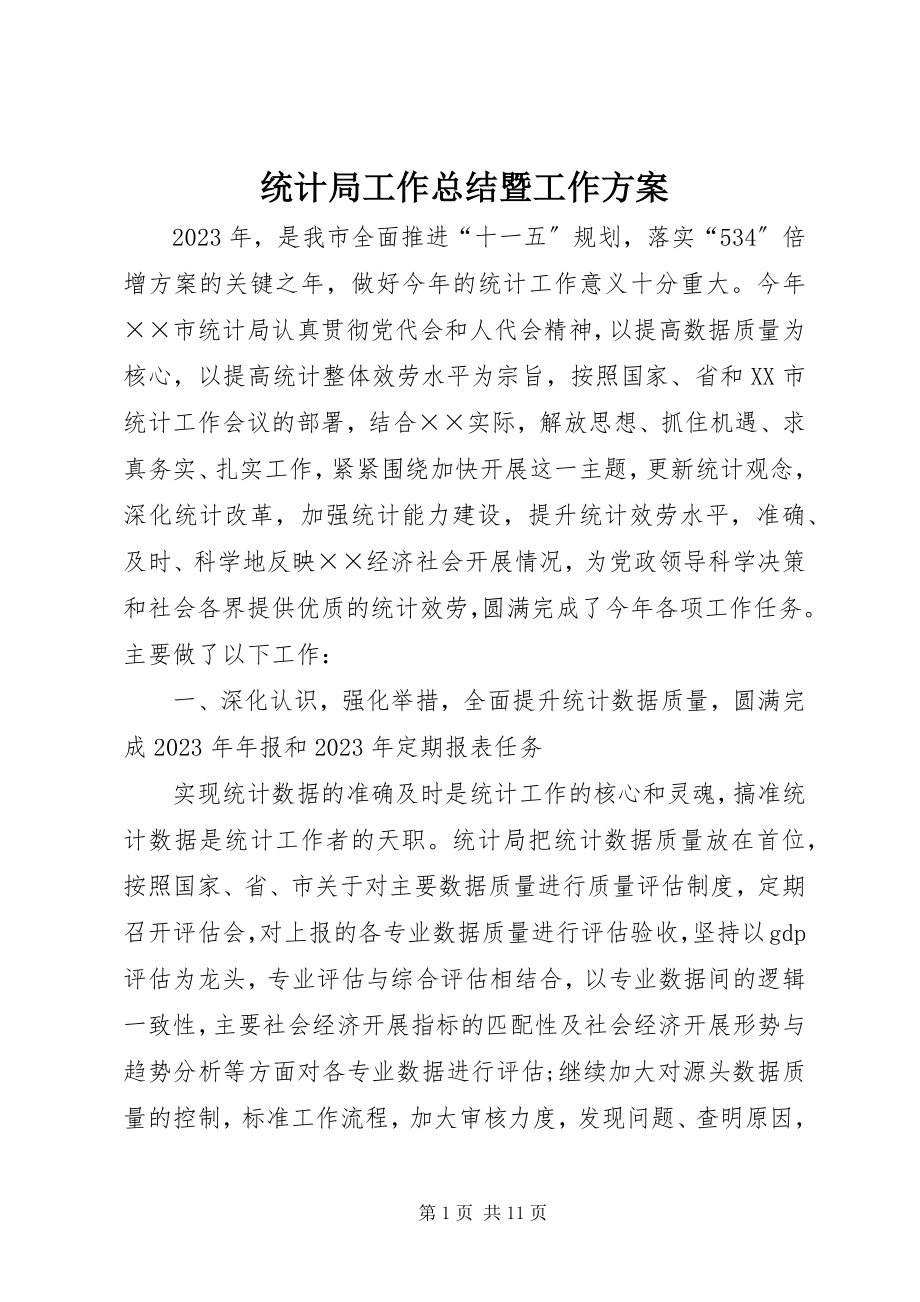 2023年统计局工作总结暨工作计划.docx_第1页