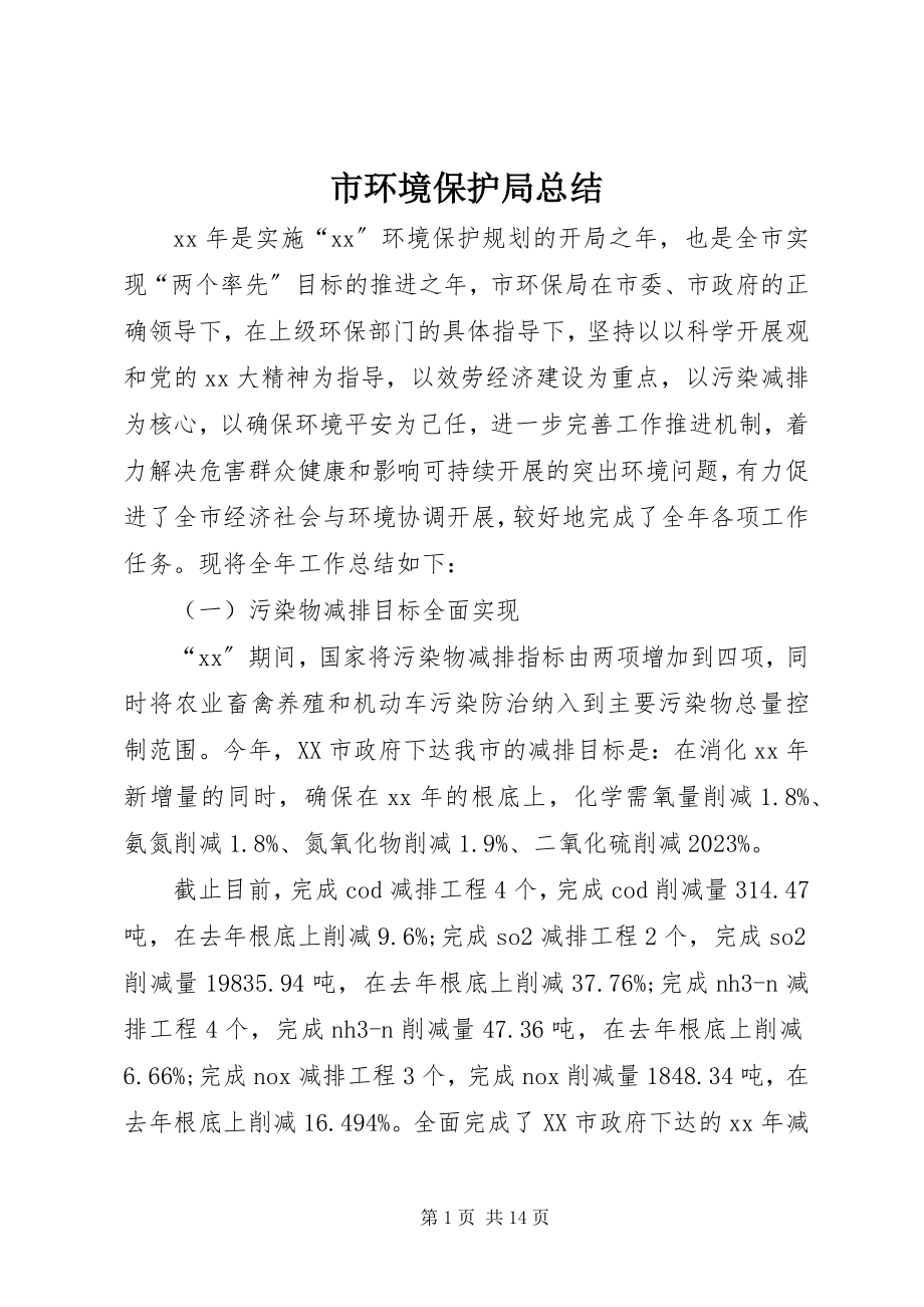 2023年市环境保护局总结.docx_第1页