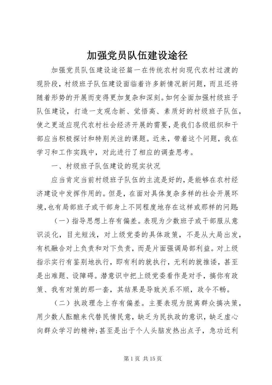 2023年加强党员队伍建设途径.docx_第1页