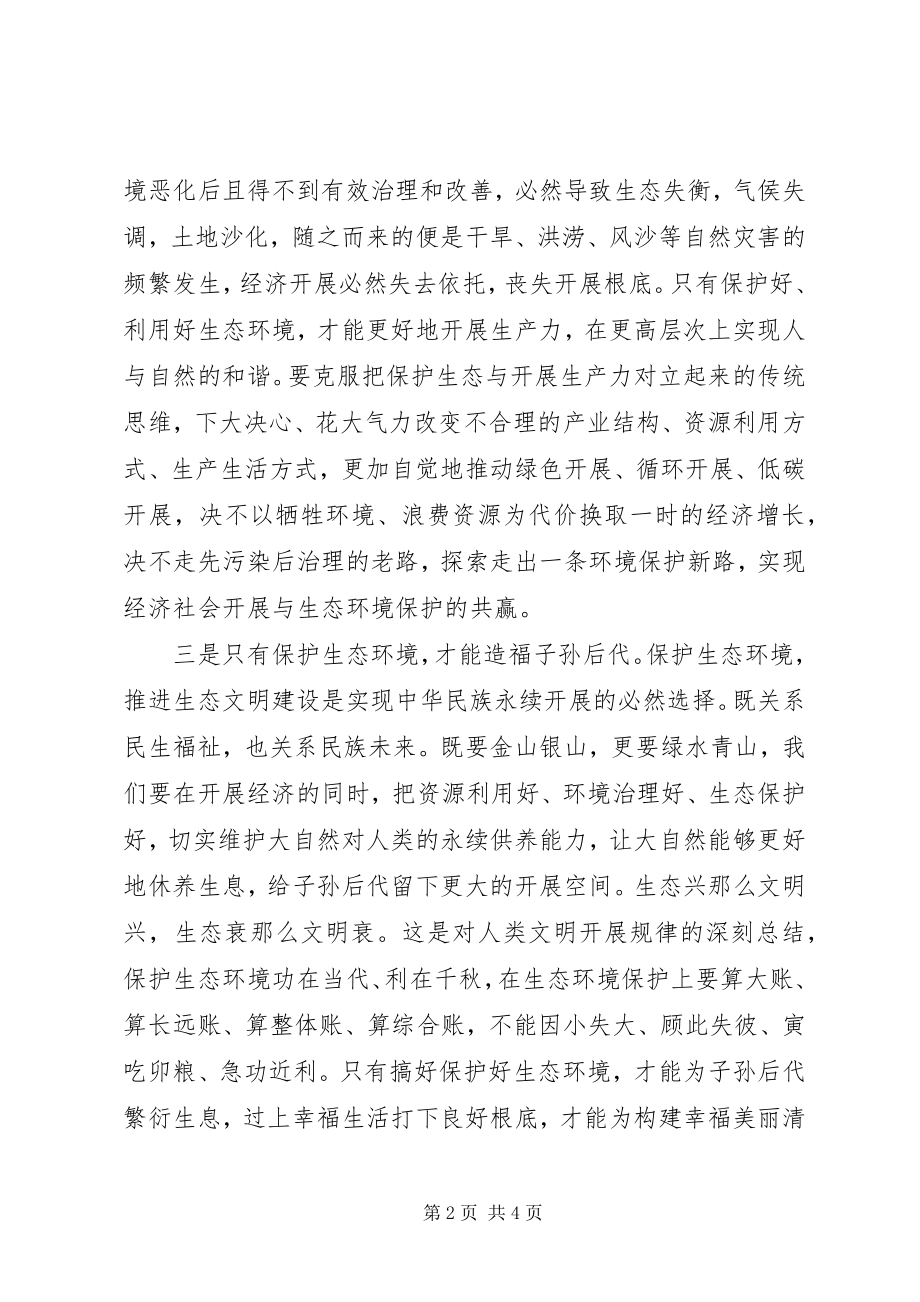 2023年xx县生态环境保护专题会致辞稿.docx_第2页