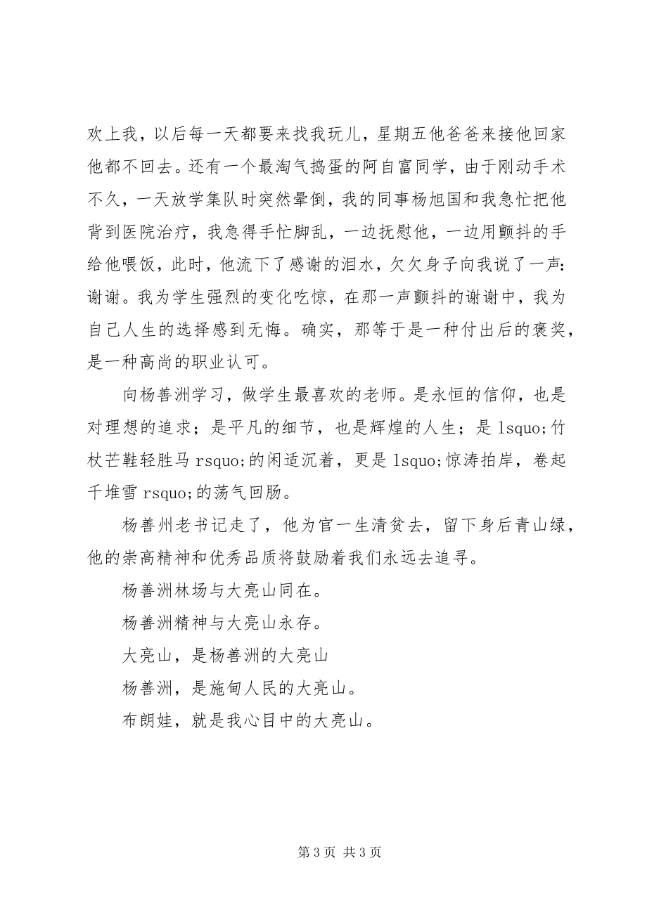 2023年学习杨善洲先进事迹演讲稿.docx_第3页