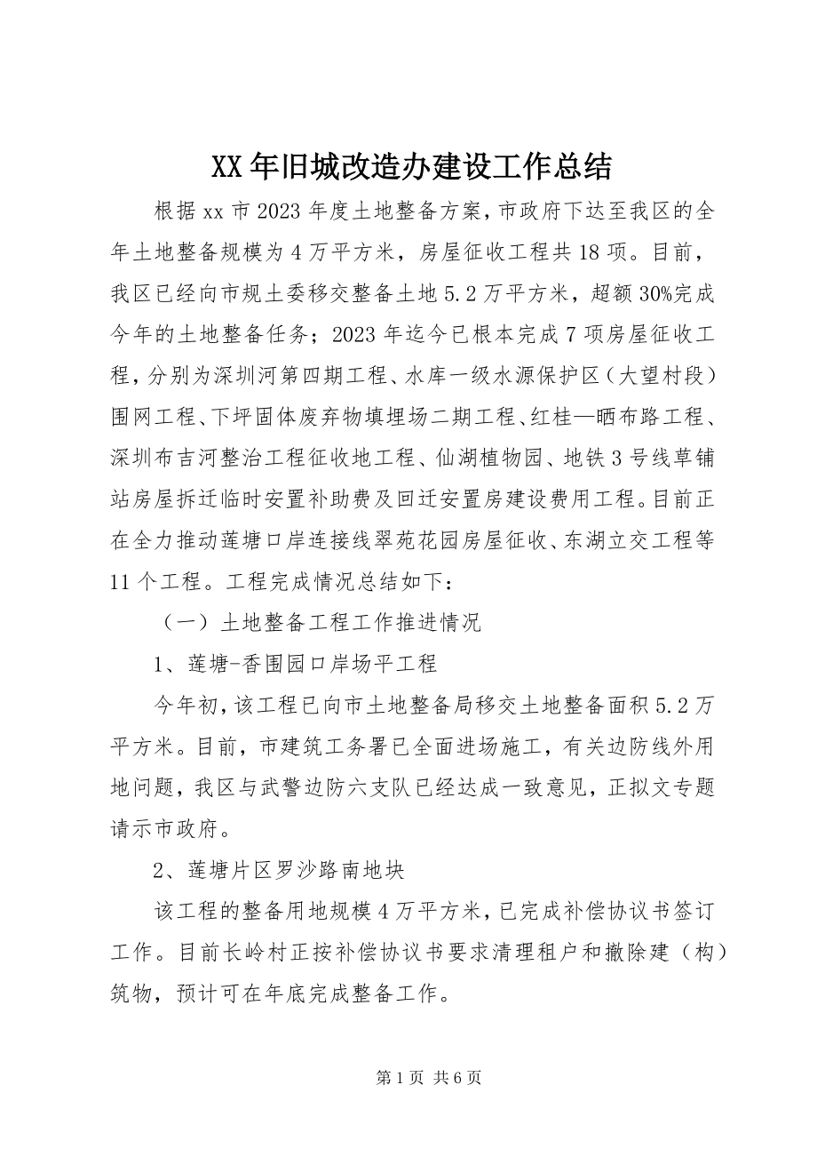 2023年旧城改造办建设工作总结.docx_第1页