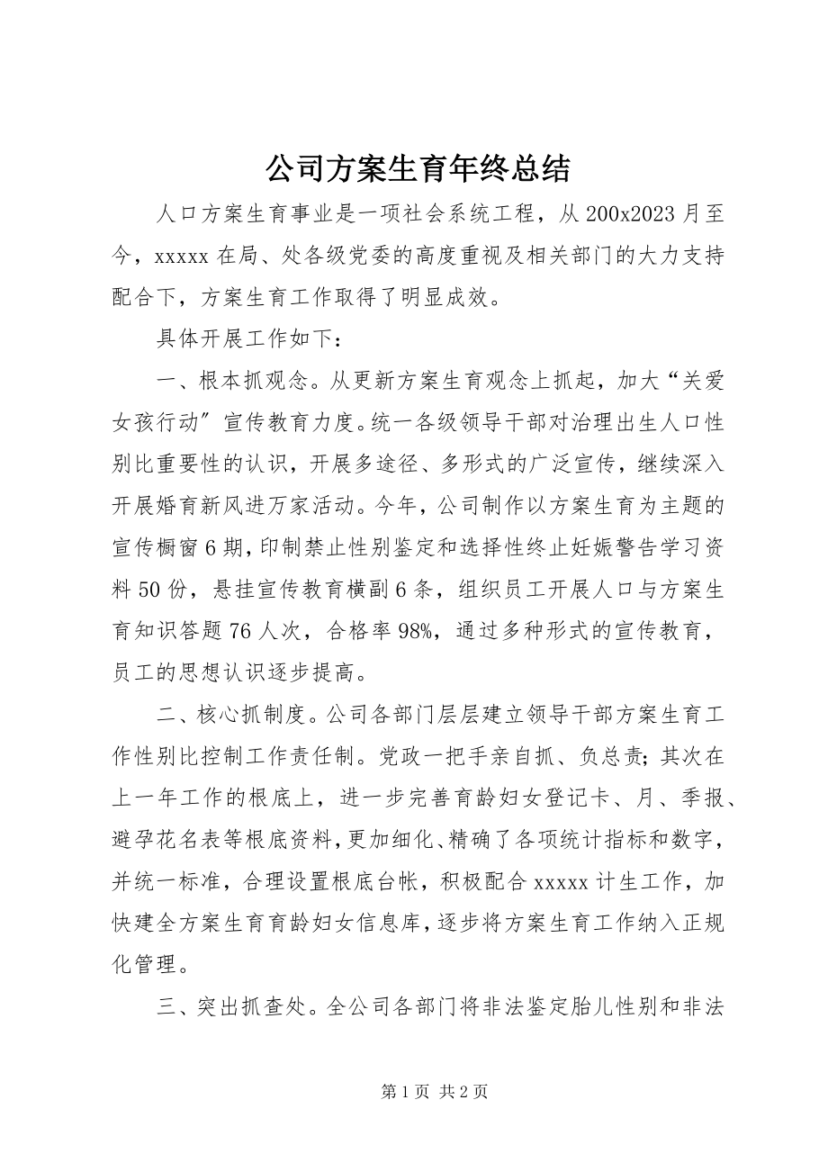 2023年公司计划生育年终总结.docx_第1页