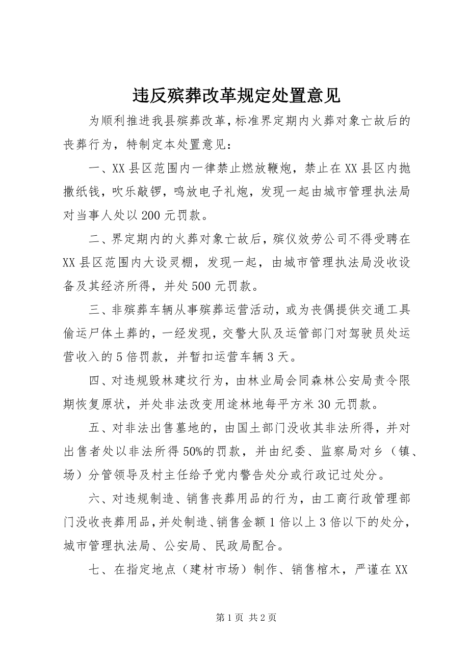 2023年违反殡葬改革规定处置意见.docx_第1页