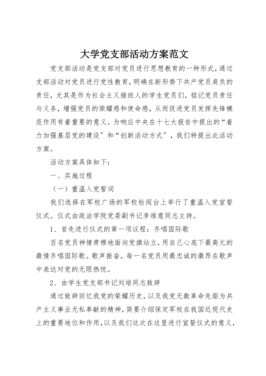 2023年大学党支部活动方案.docx_第1页