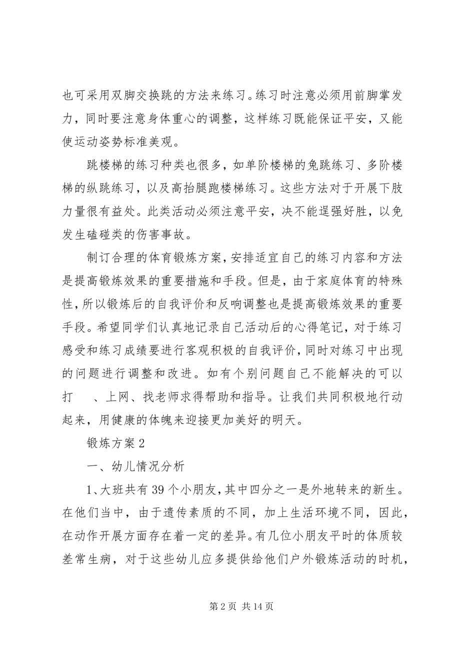 2023年锻炼计划多篇合集.docx_第2页