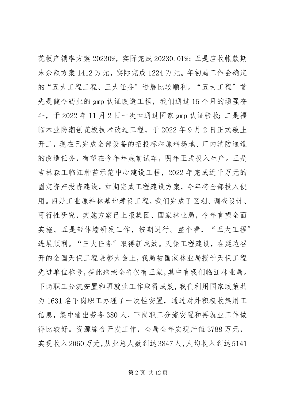 2023年孙木连同志在林业局迎新春茶话会上的致辞.docx_第2页