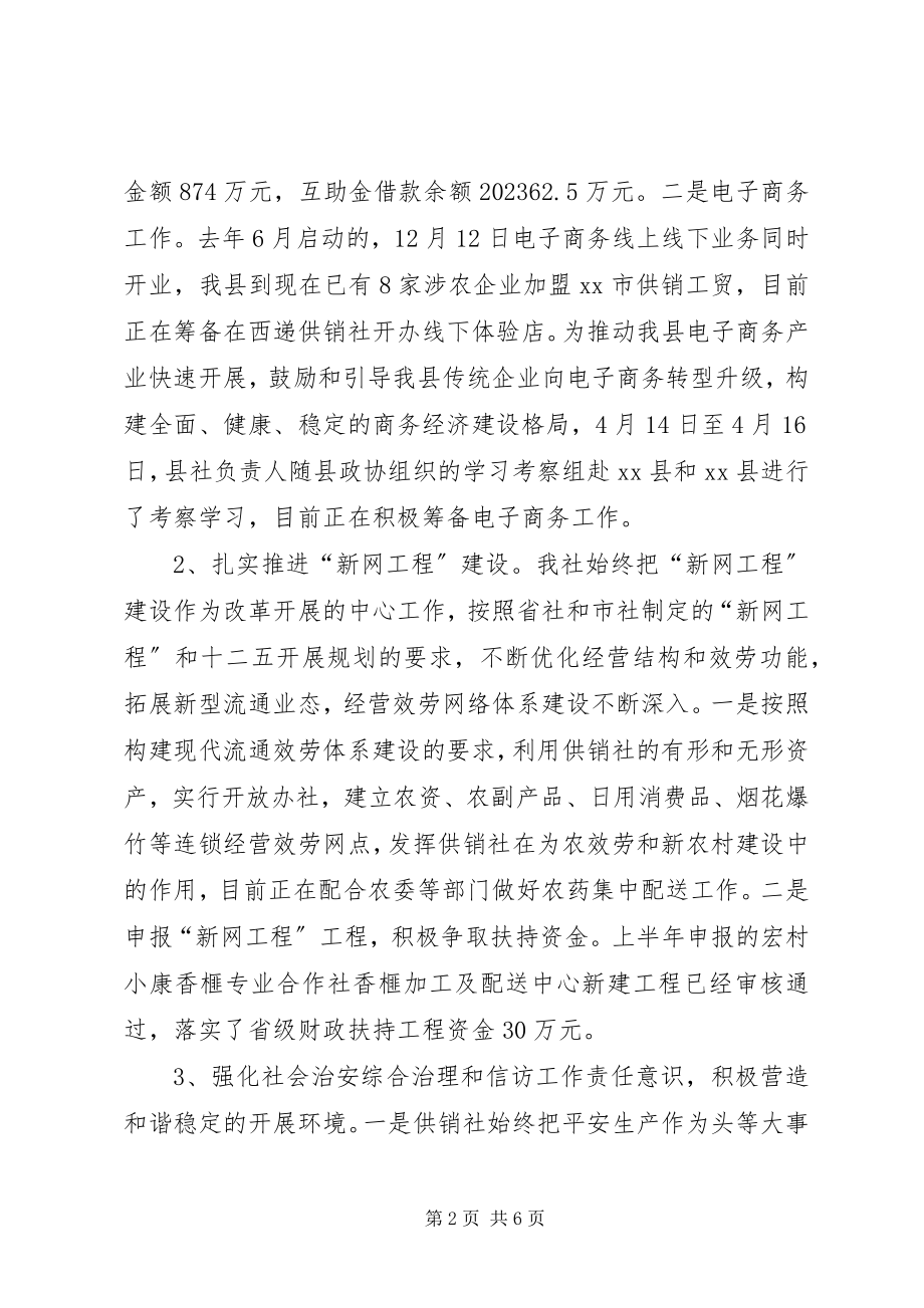 2023年乡镇供销社年度工作总结及工作计划.docx_第2页