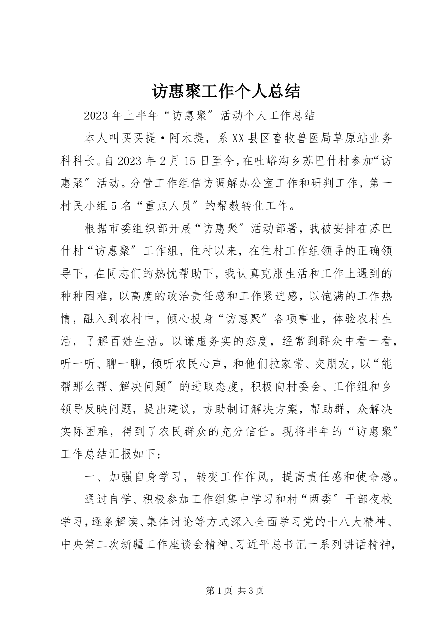 2023年访惠聚工作个人总结.docx_第1页