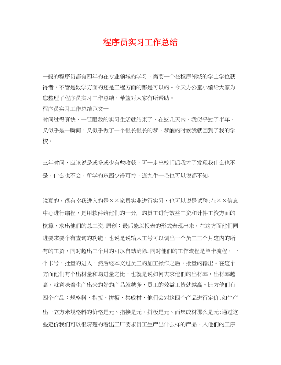 2023年程序员实习工作总结.docx_第1页