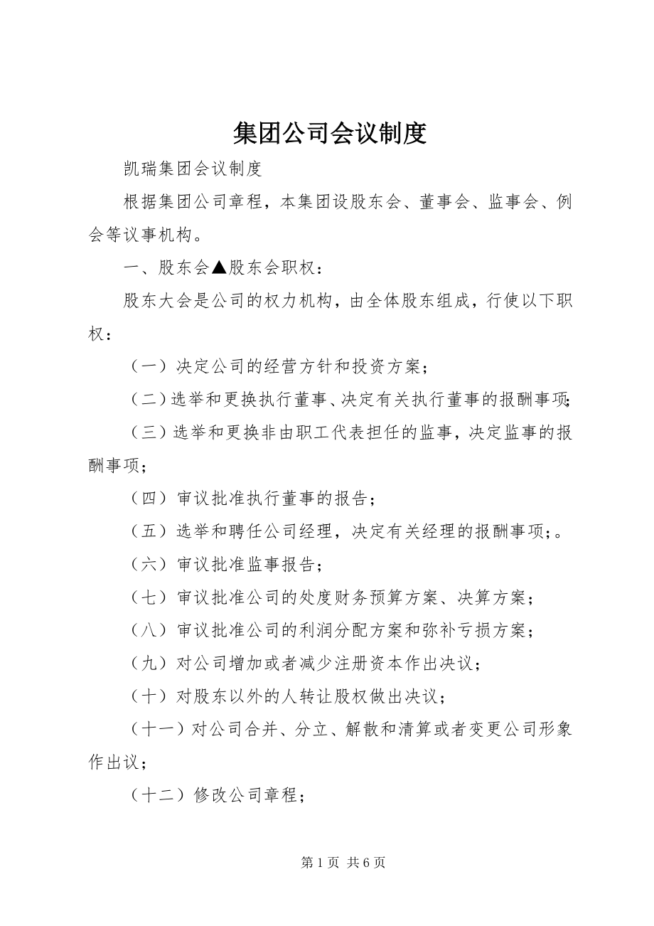 2023年集团公司会议制度.docx_第1页