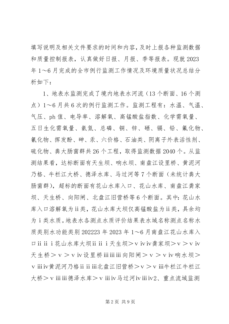 2023年市环境监测站上半年工作总结.docx_第2页