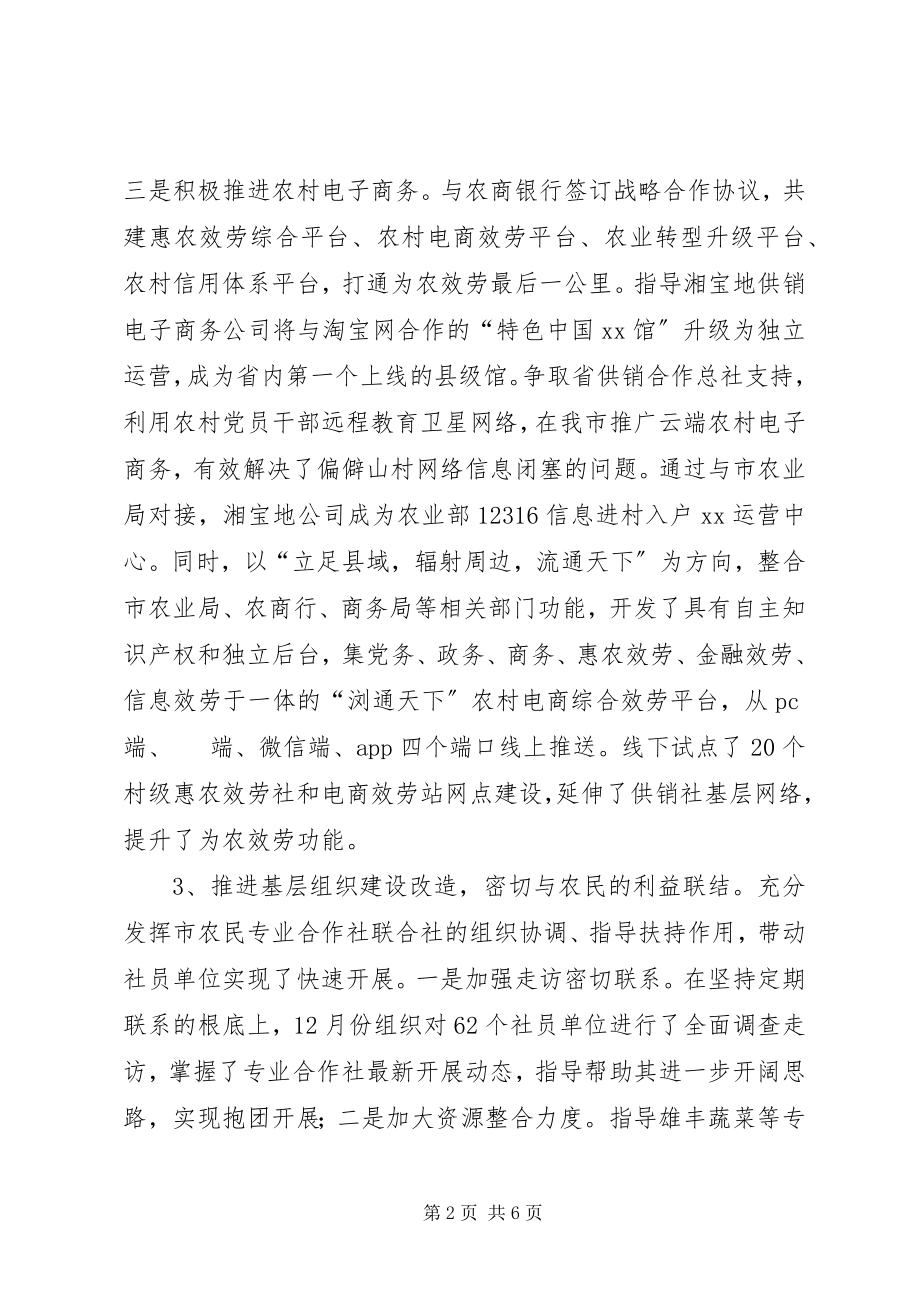 2023年供销合作总社工作总结和工作计划.docx_第2页