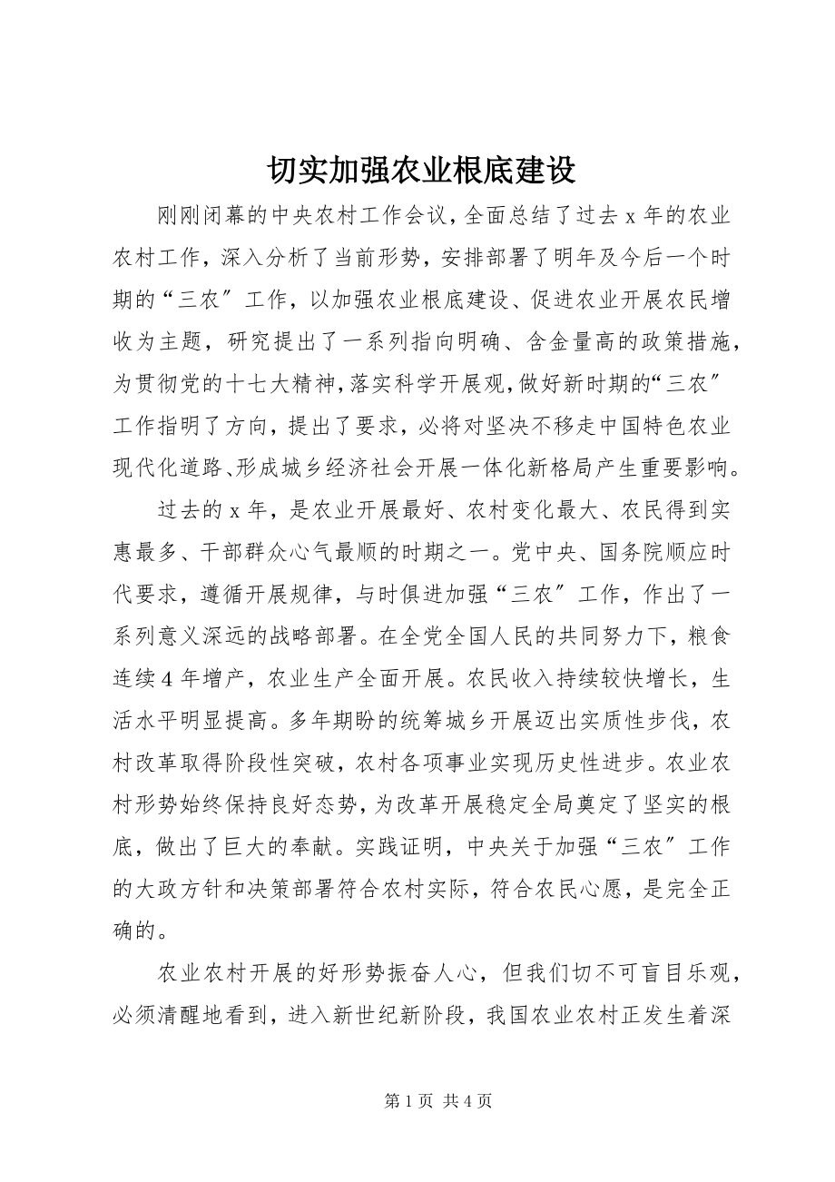 2023年切实加强农业基础建设.docx_第1页