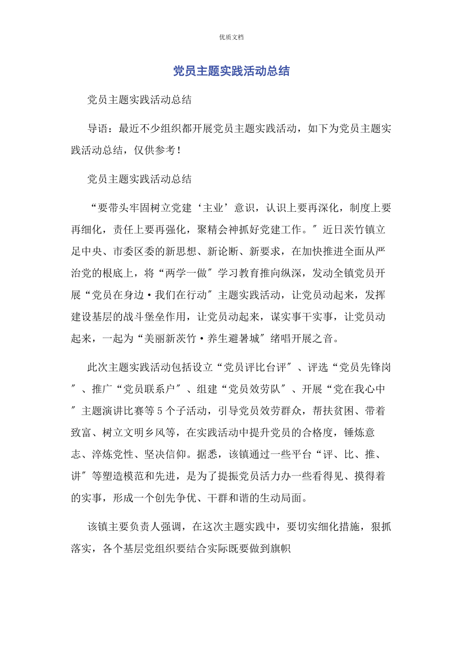 2023年党员主题实践活动总结.docx_第1页