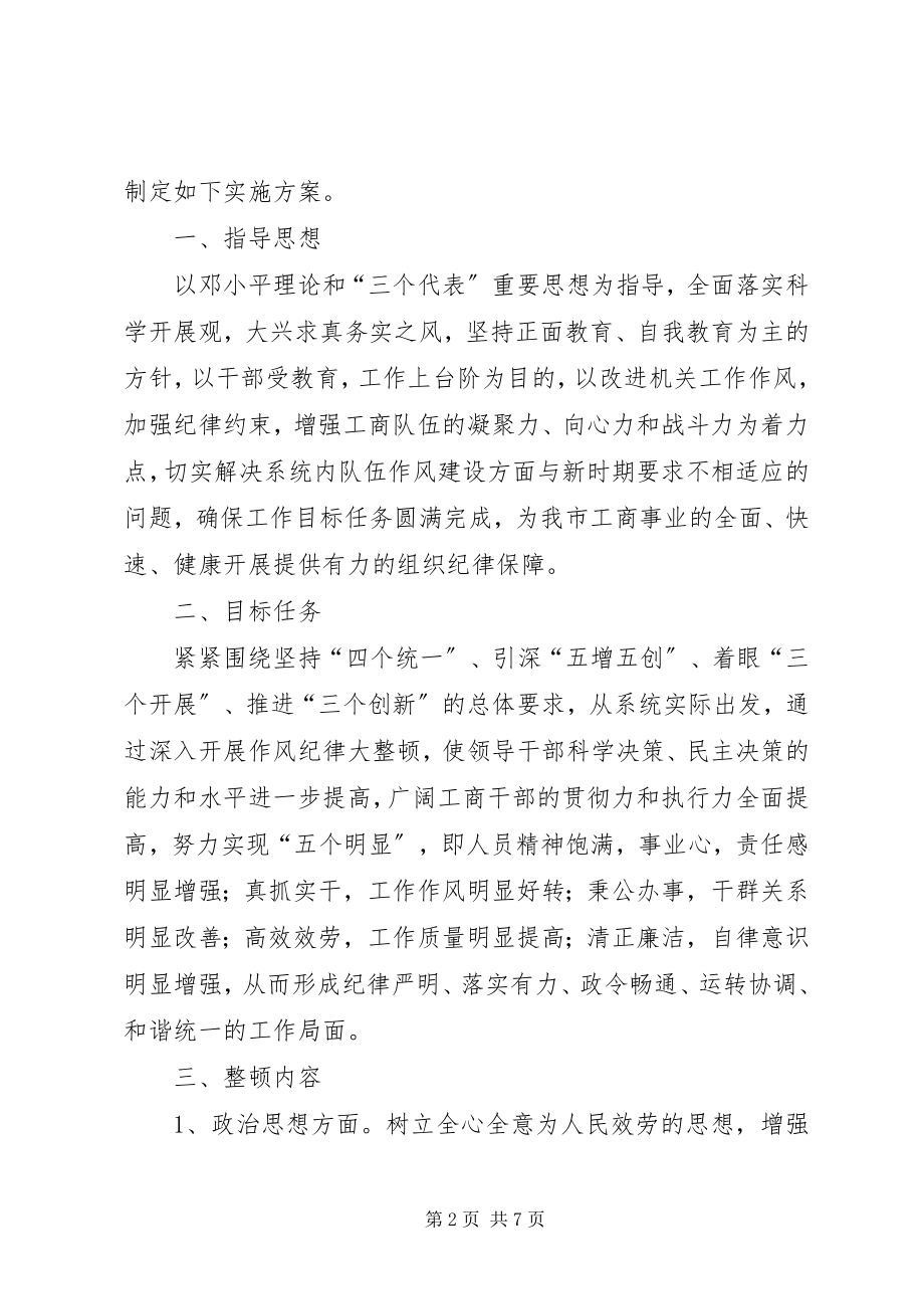 2023年工商局纪律整顿实施活动方案.docx_第2页