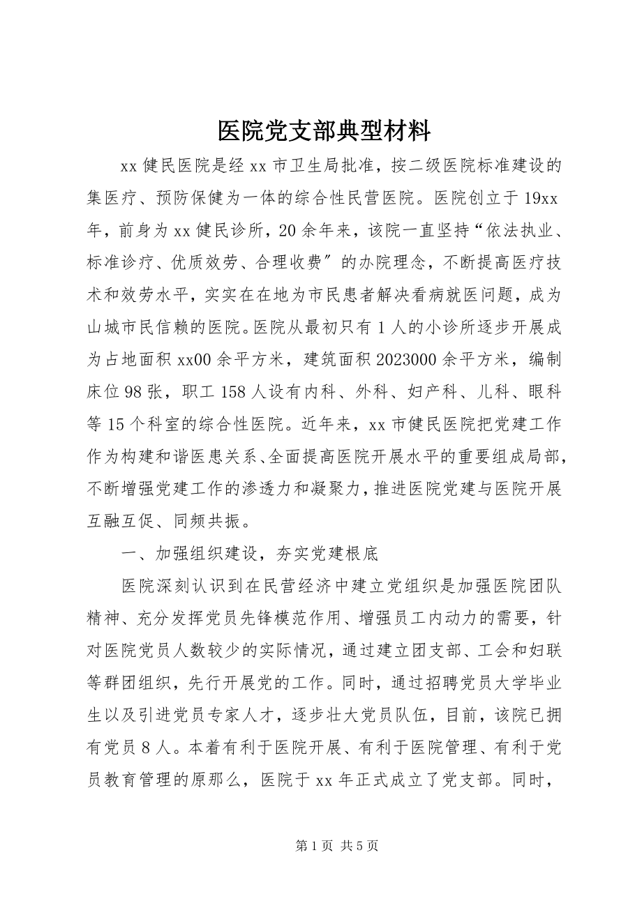 2023年医院党支部典型材料.docx_第1页