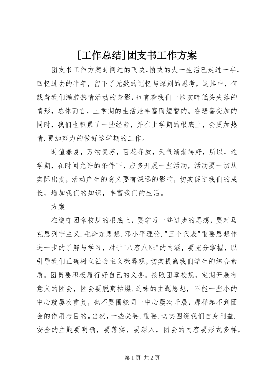 2023年工作总结团支书工作计划.docx_第1页