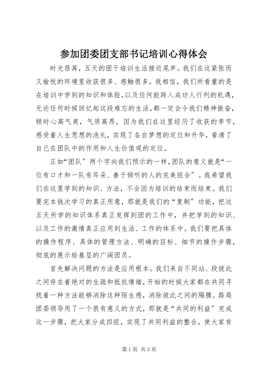 2023年参加团委团支部书记培训心得体会新编.docx_第1页