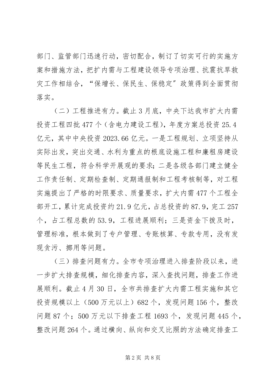 2023年全市扩大内需和专项治理监督检查总结会议上的致辞.docx_第2页