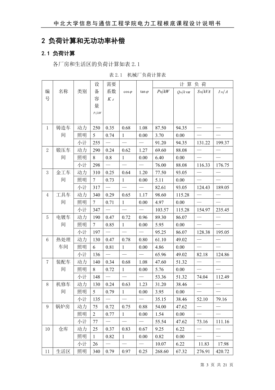 2023年某机械厂降压变电所电气设计.doc_第3页