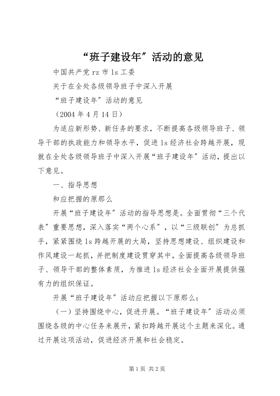 2023年班子建设年活动的意见.docx_第1页