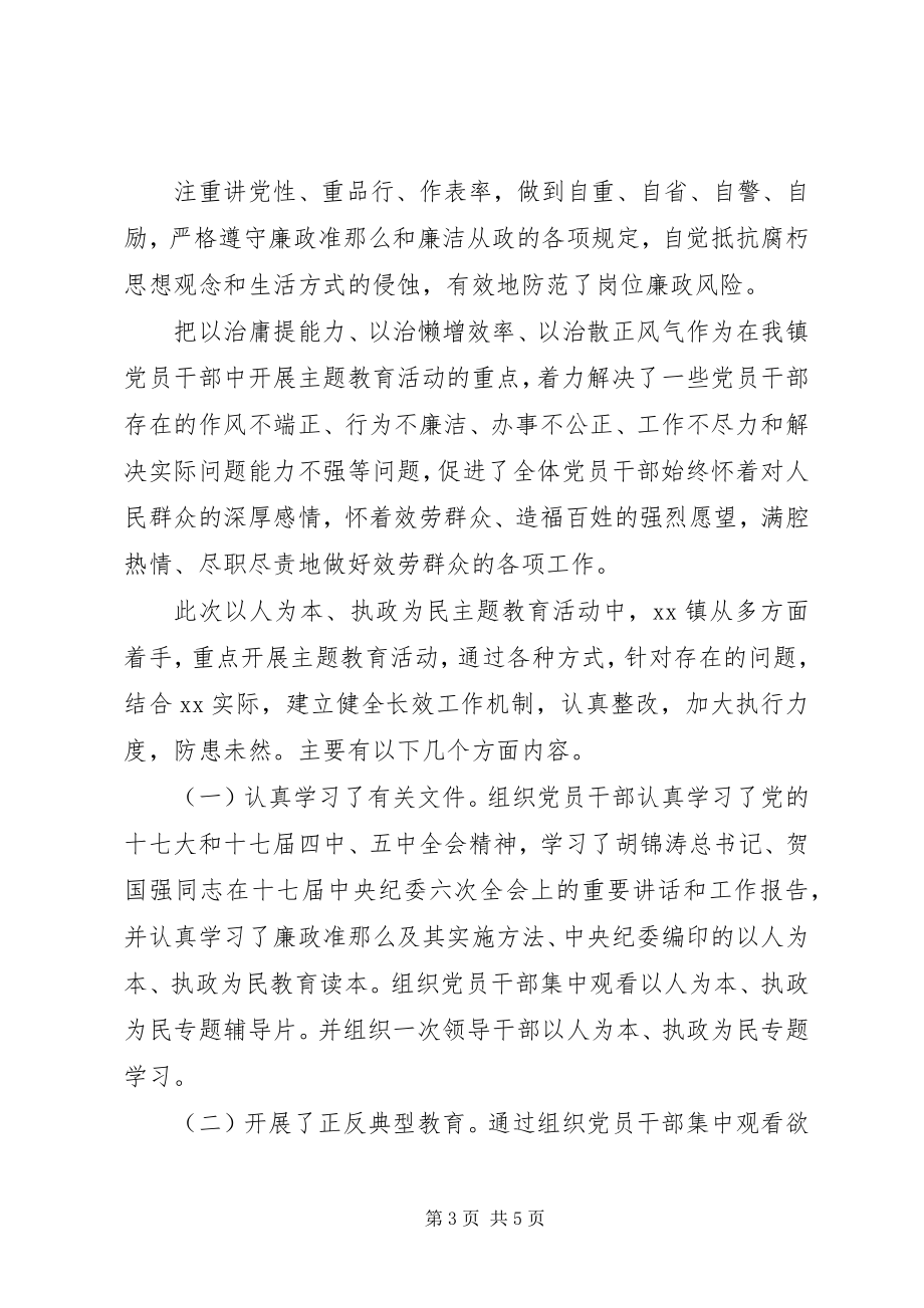 2023年乡镇“以人为本执政为民”主题教育活动工作总结.docx_第3页