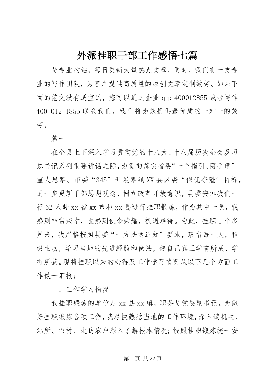 2023年外派挂职干部工作感悟七篇.docx_第1页