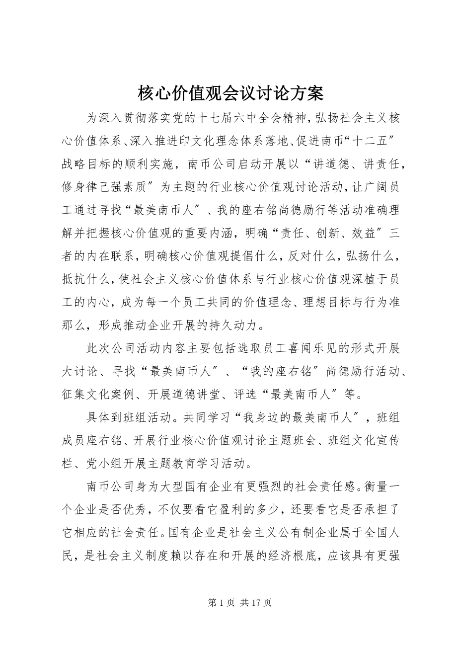 2023年核心价值观会议讨论计划.docx_第1页