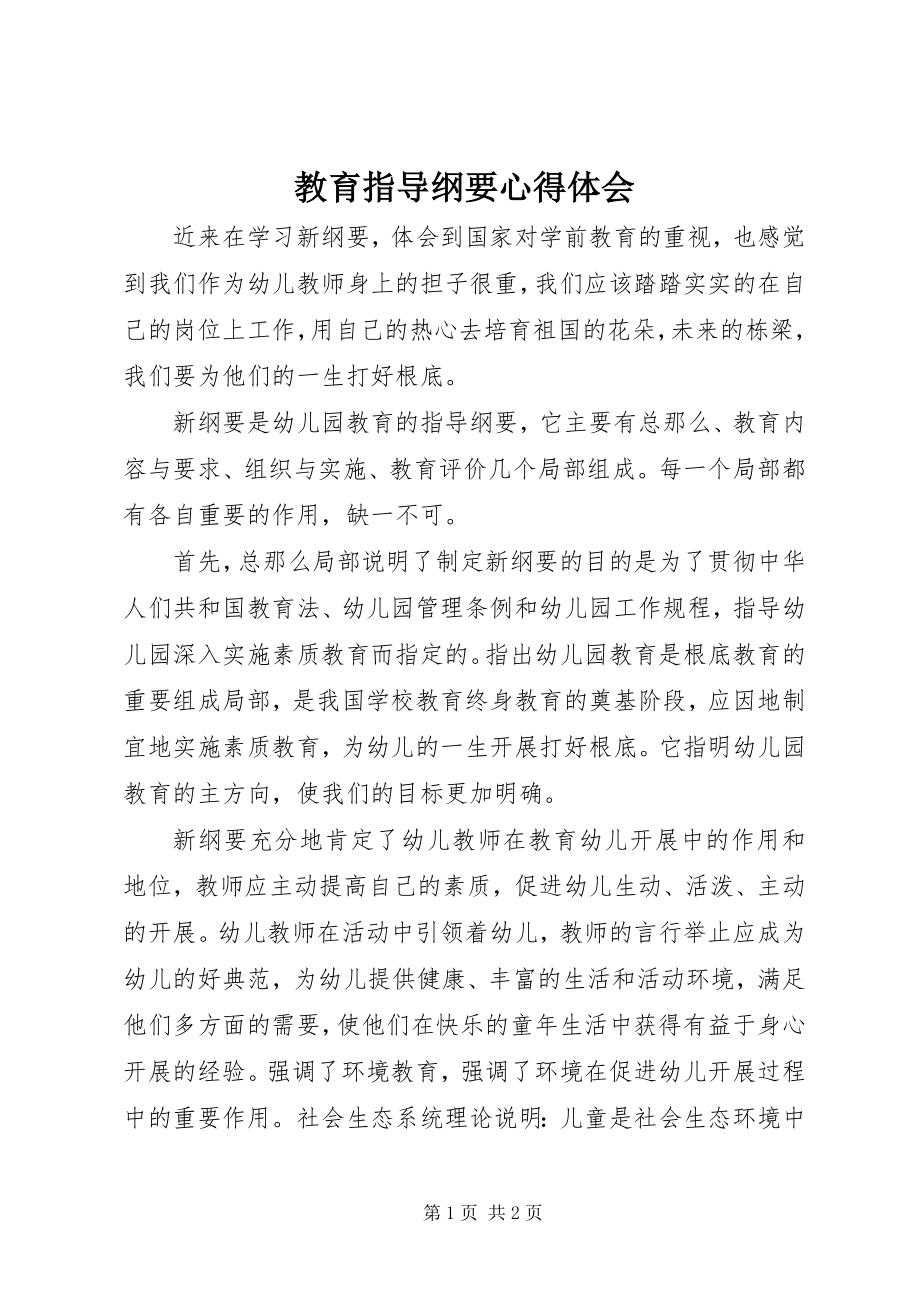 2023年教育指导纲要心得体会.docx_第1页