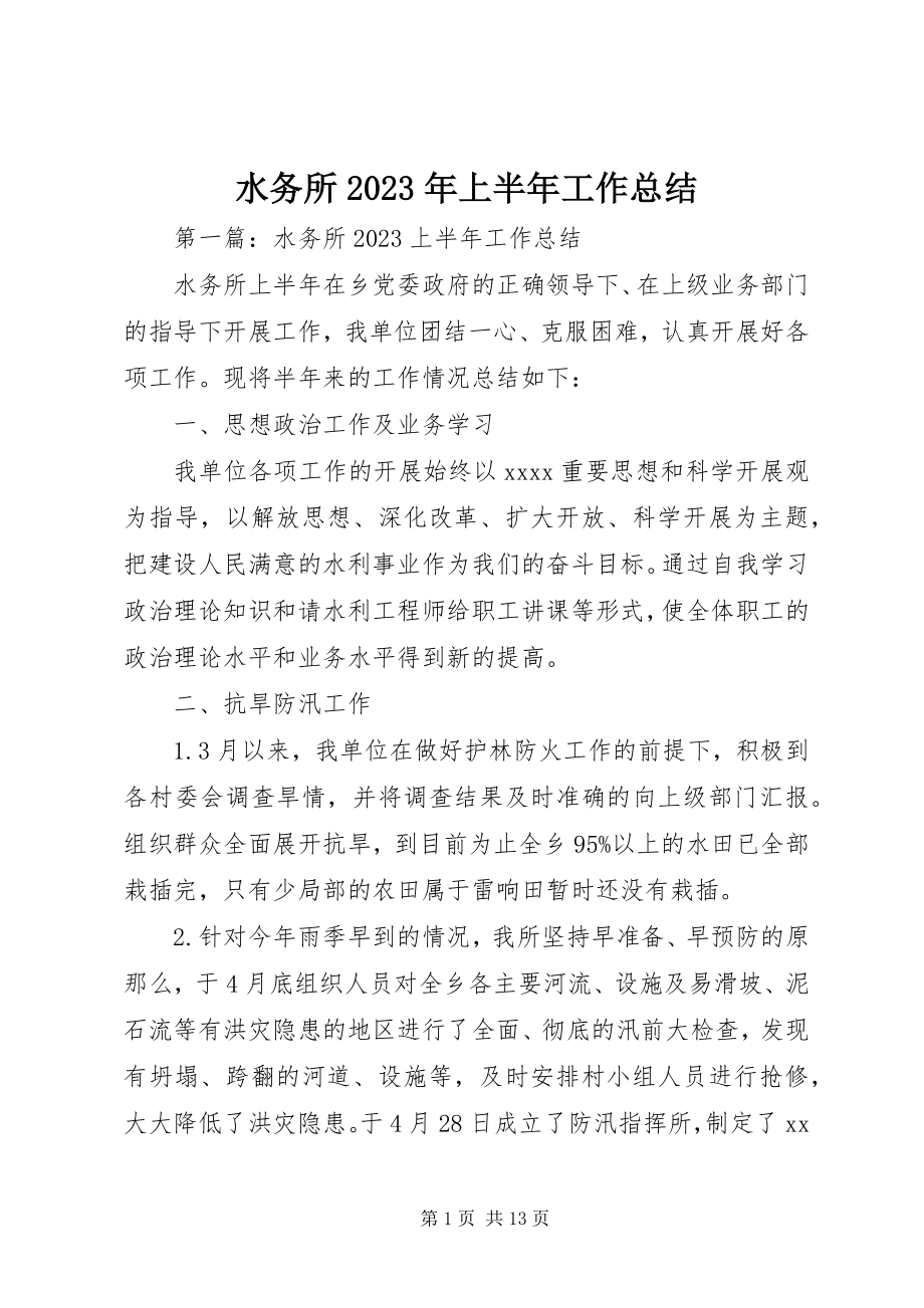 2023年水务所上半年工作总结3.docx_第1页