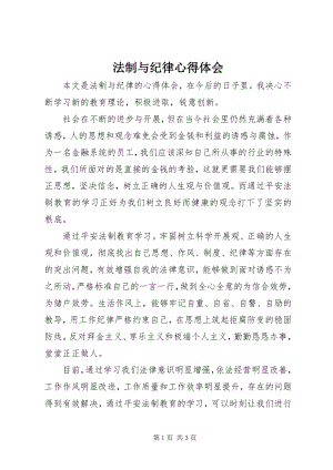 2023年法制与纪律心得体会.docx