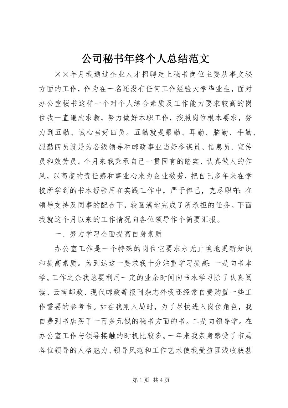 2023年公司秘书年终个人总结2.docx_第1页