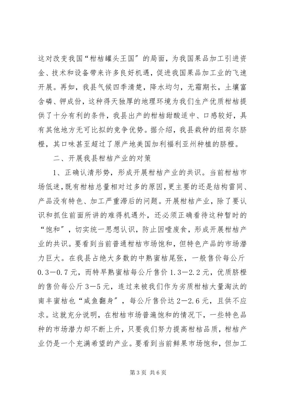 2023年县柑桔产业现状问题及其方向调查.docx_第3页