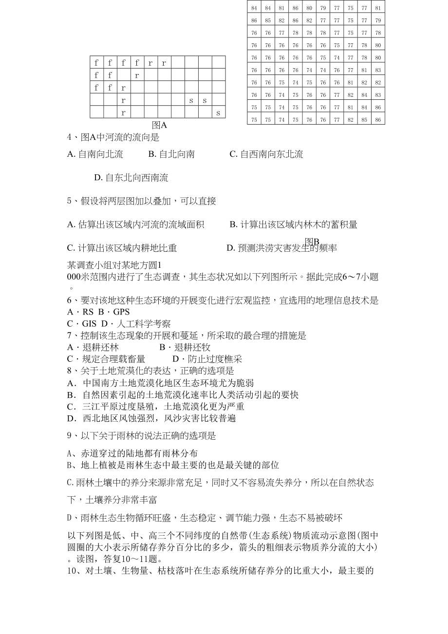 2023年海南省海南11高二地理上学期期中考试文新人教版.docx_第2页