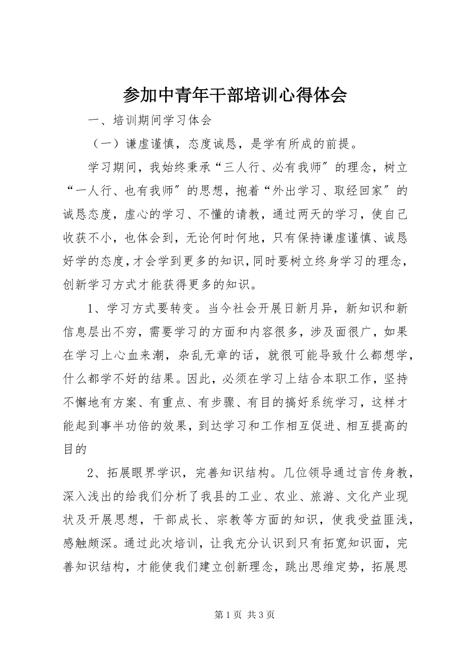 2023年参加中青年干部培训心得体会新编.docx_第1页