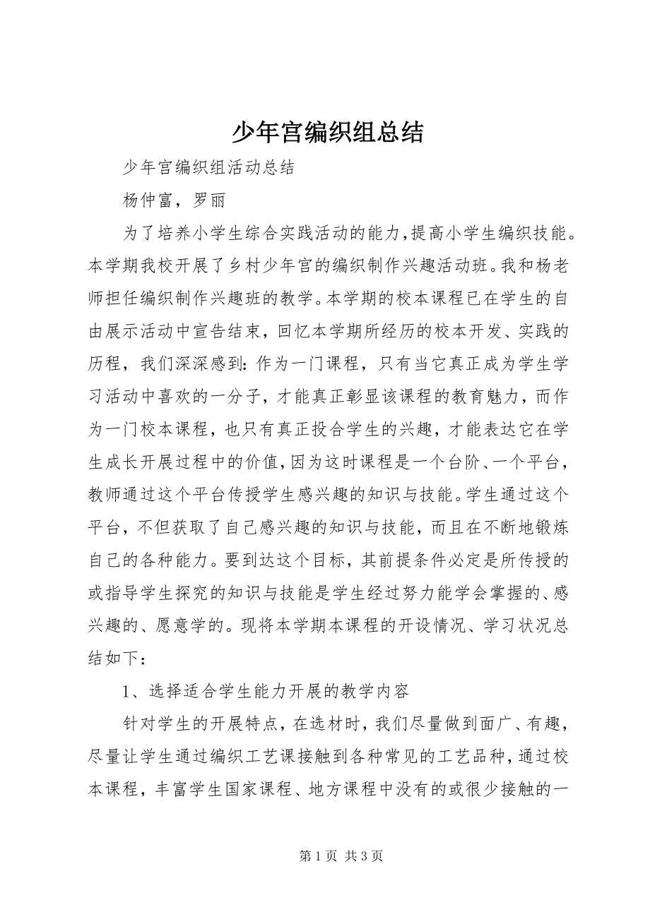 2023年少年宫编织组总结.docx_第1页