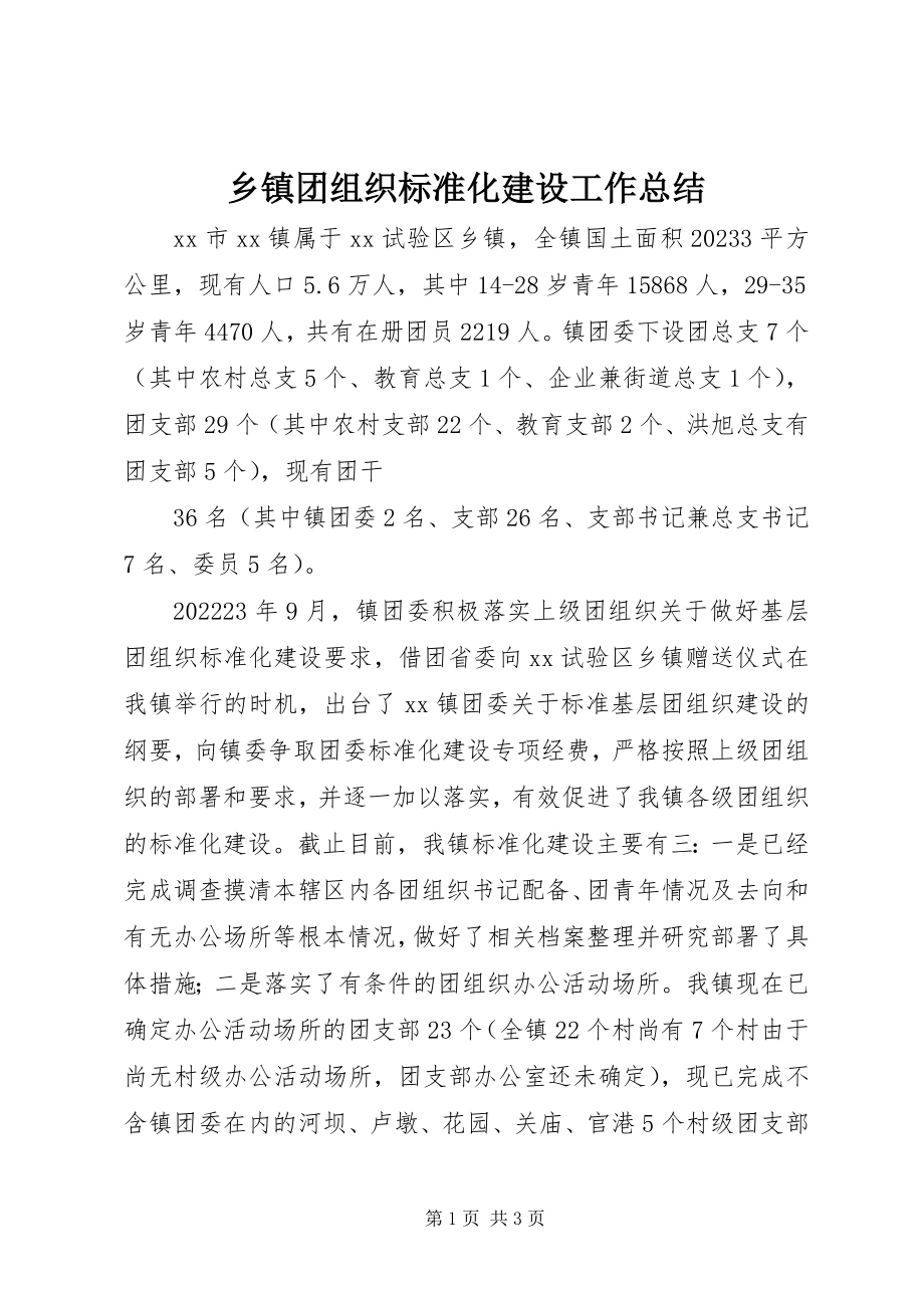 2023年乡镇团组织规范化建设工作总结.docx_第1页