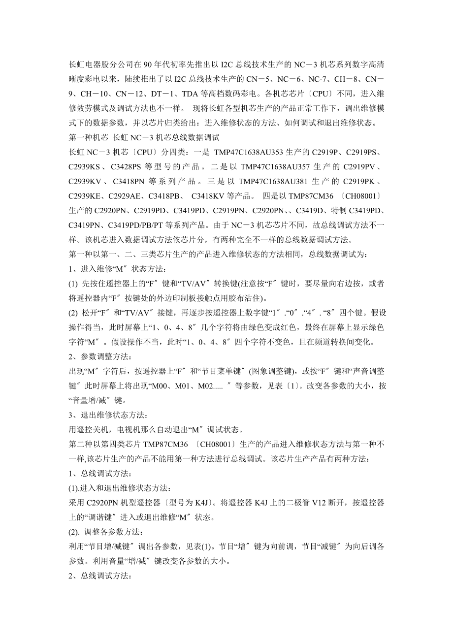 2023年长虹彩电总线数据调试方法资料.doc_第1页