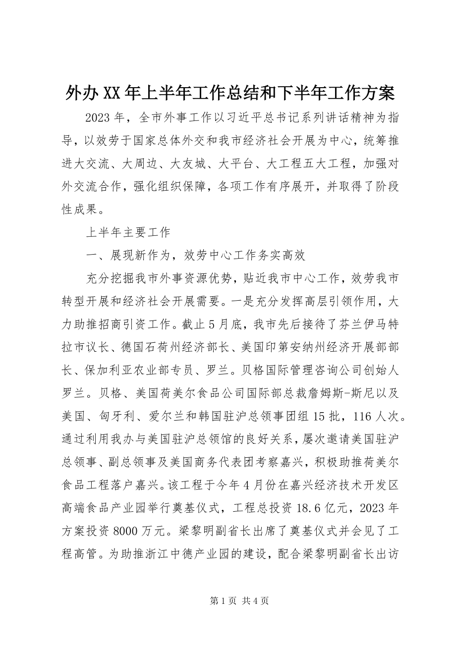 2023年外办上半年工作总结和下半年工作计划.docx_第1页