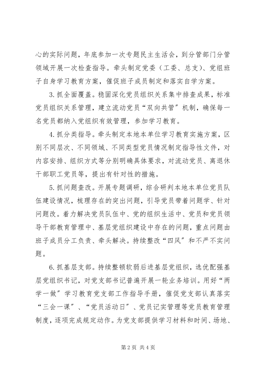 2023年“两学一做”学习教育一把手职责任务清单新编.docx_第2页