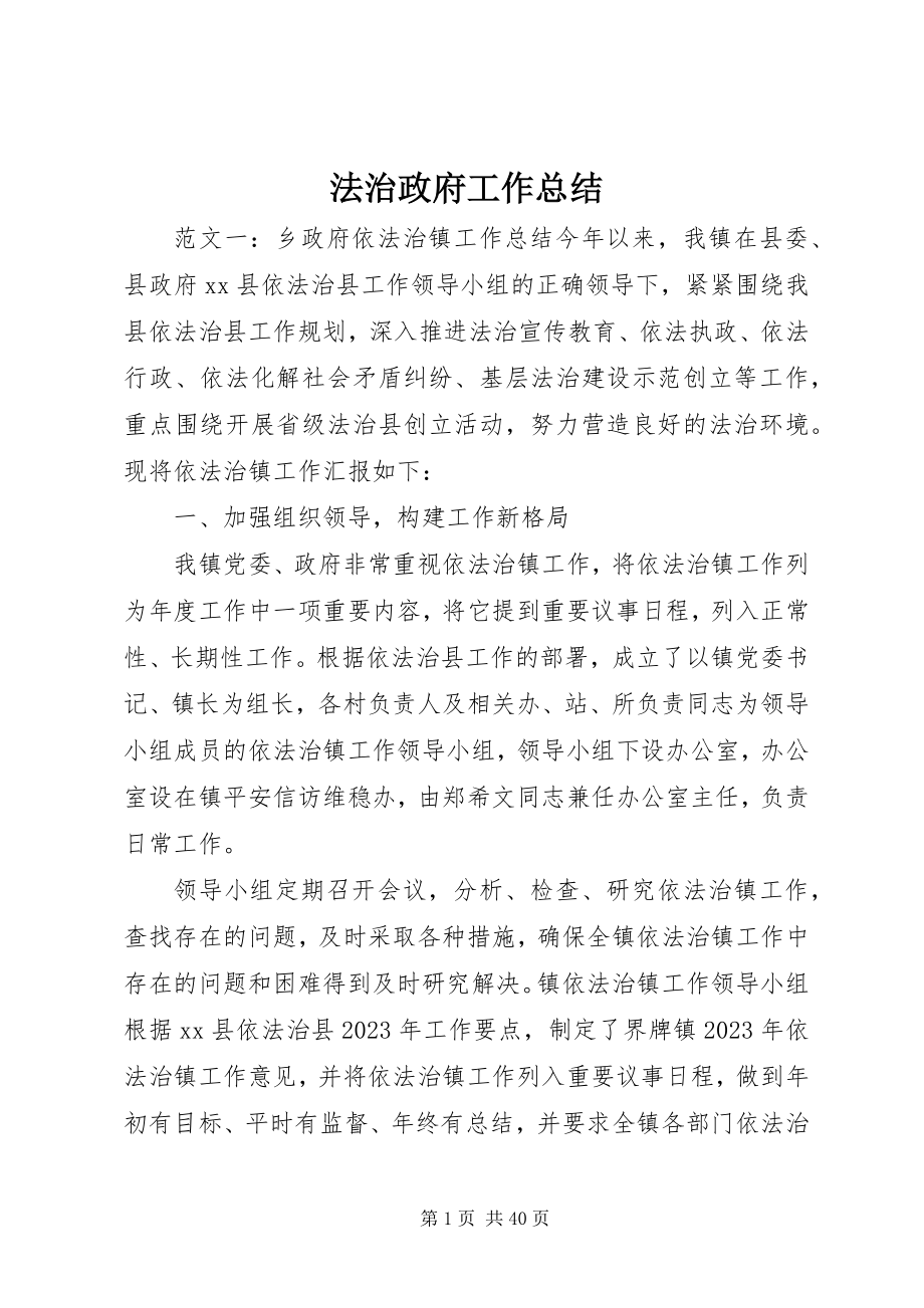 2023年法治政府工作总结.docx_第1页