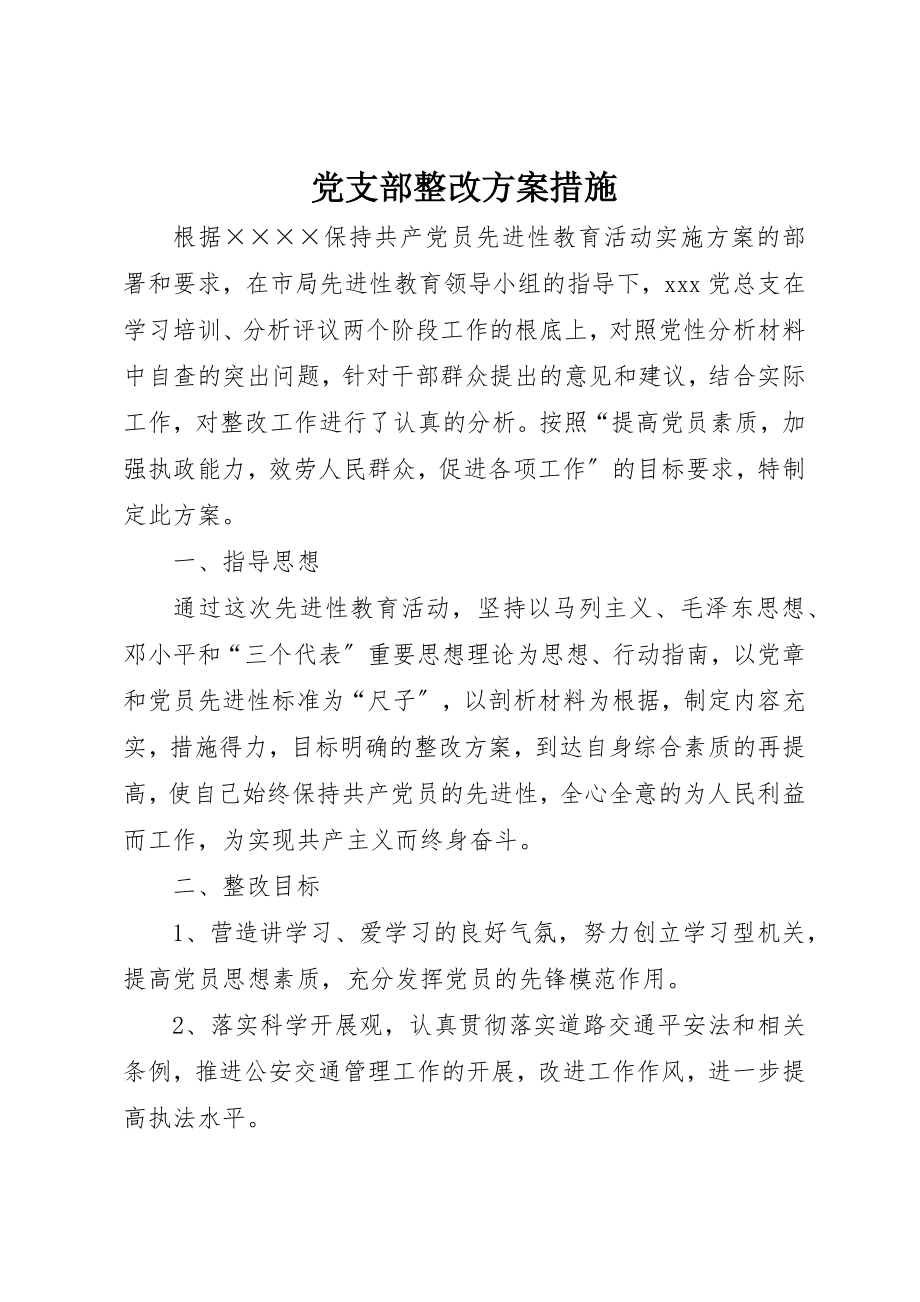 2023年党支部整改方案措施.docx_第1页